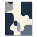 Modern Abstract Navy Cream Shapes Rug