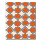 Bold Orange Gray Circle Links Rug