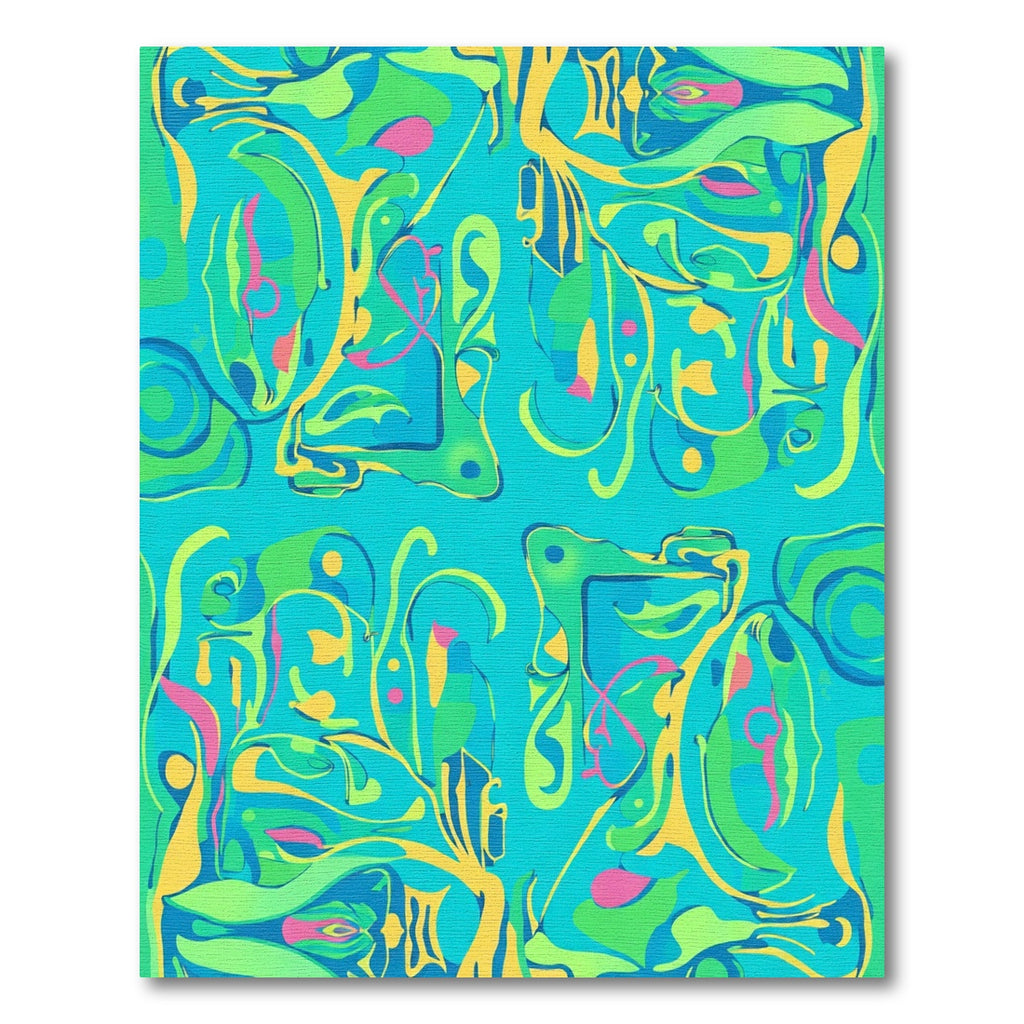 Vibrant Aqua Green Abstract Swirls Rug