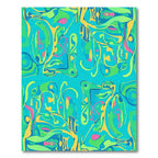 Vibrant Aqua Green Abstract Swirls Rug