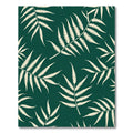 Cream Fern Leaves Green Background Rug