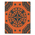 Vibrant Orange Teal Mandala Medallion Rug