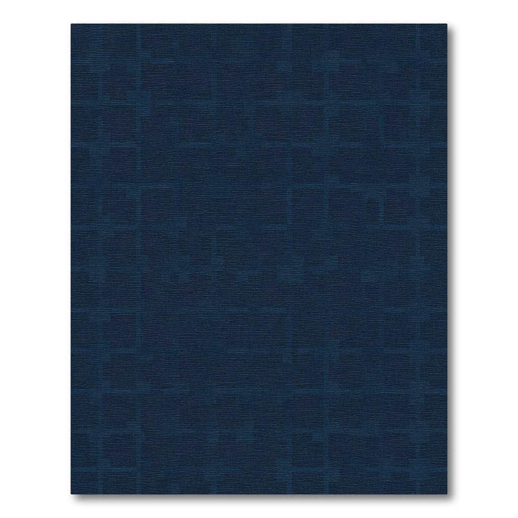 Deep Navy Subtle Square Overlay Rug