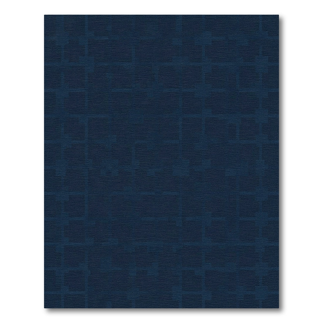 Deep Navy Subtle Square Overlay Rug