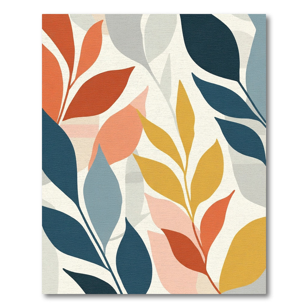 Mid Century Modern Leaf Cluster Rug
