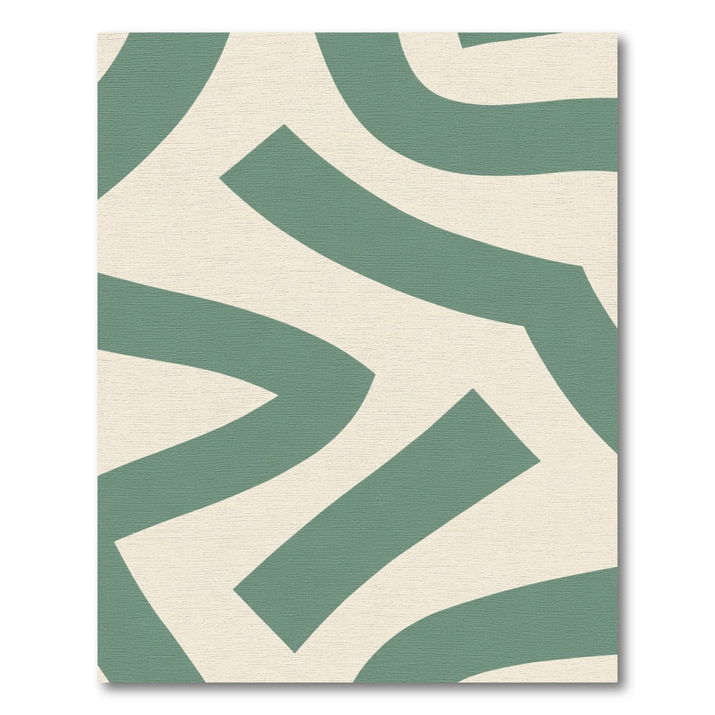 Sage Green Abstract Swirl Shapes Rug