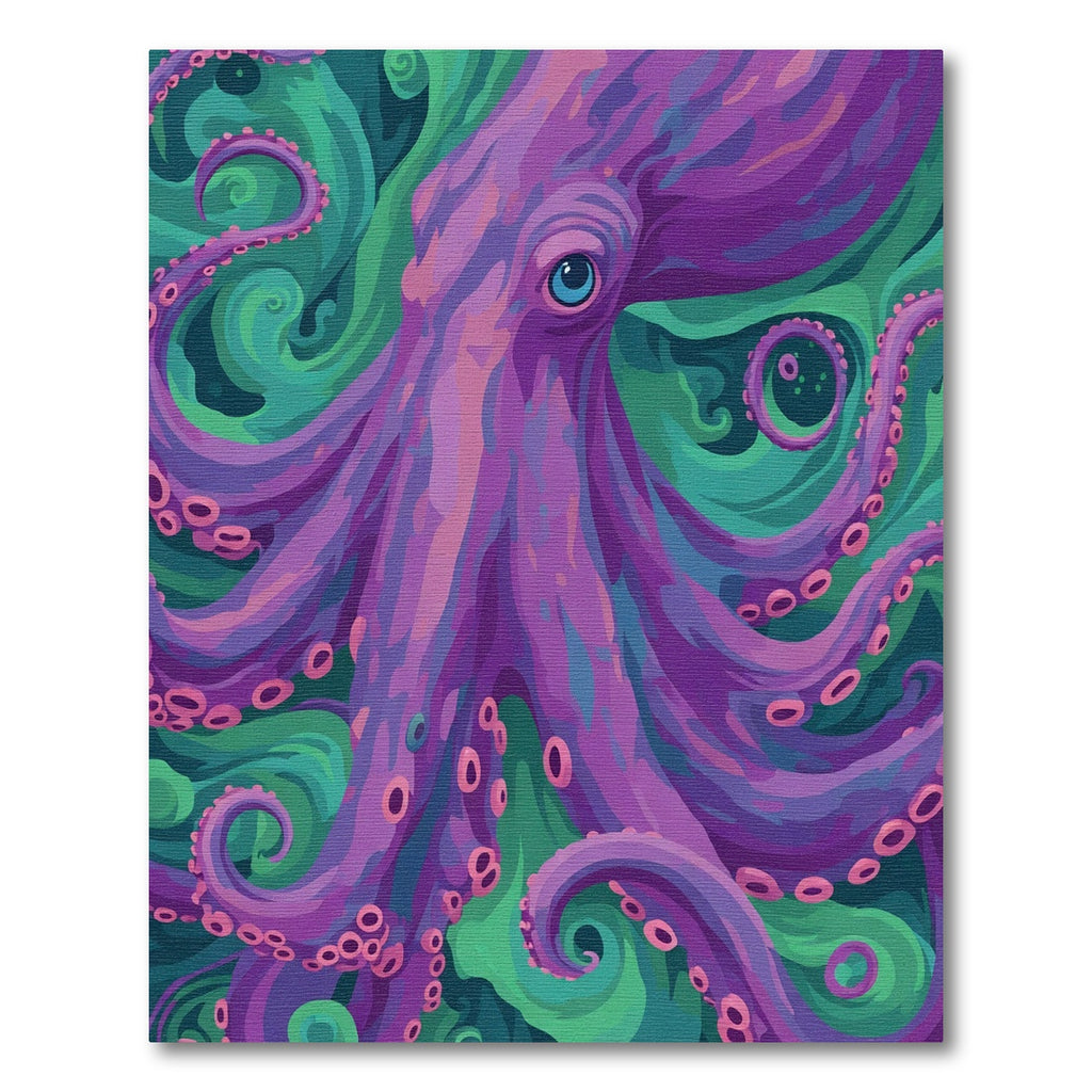 Mystical Purple Octopus Swirls Rug