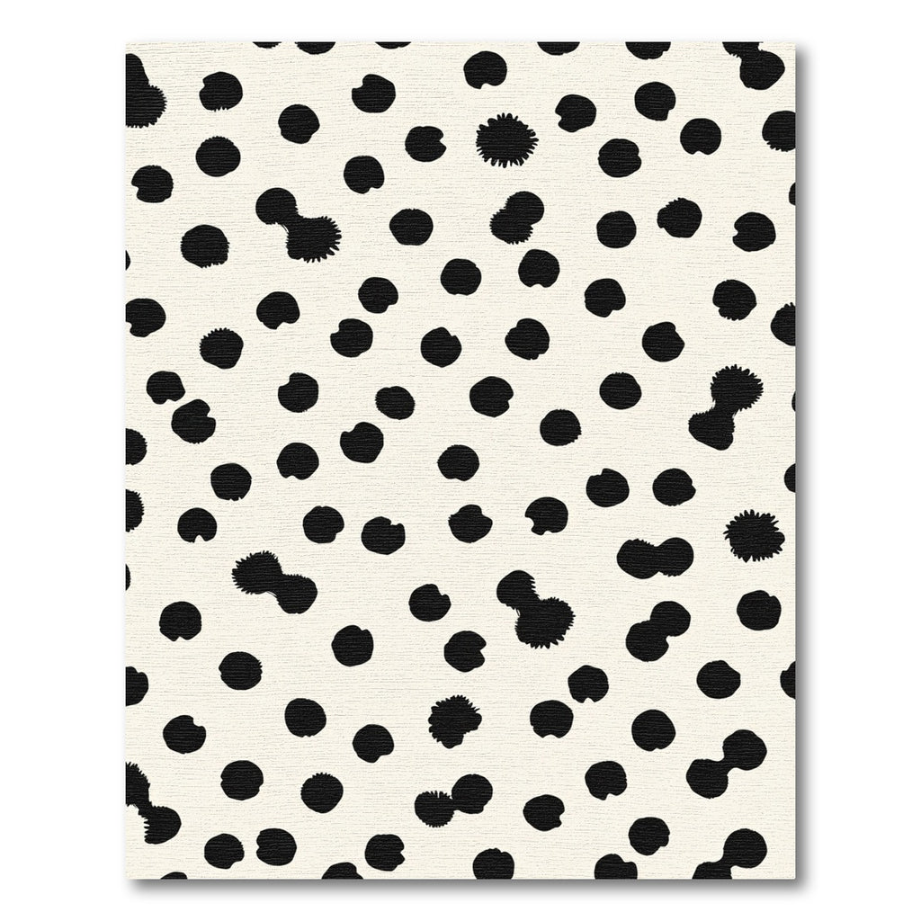 Cream Black Scattered Spots Rug