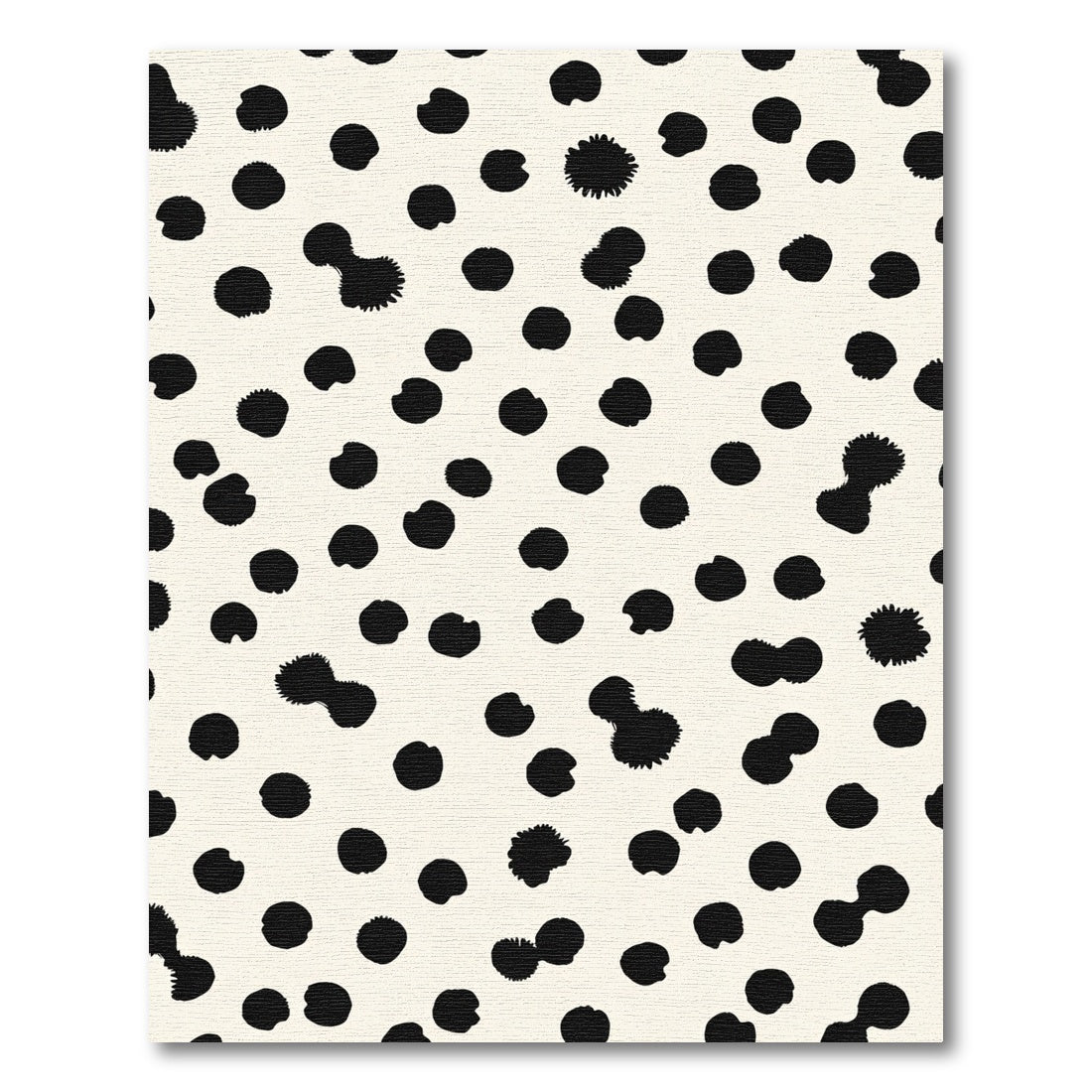 Cream Black Scattered Spots Rug