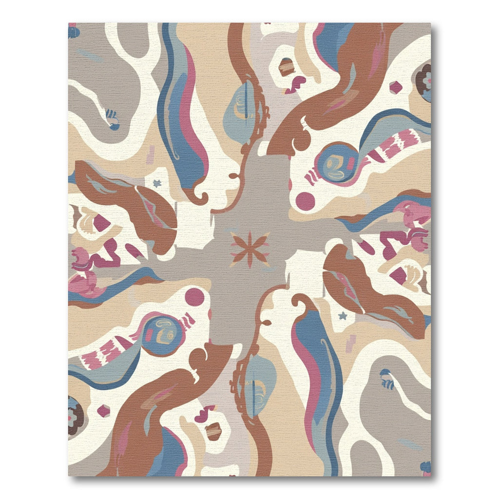 Shifting Abstract Earth Tones Medallion Rug