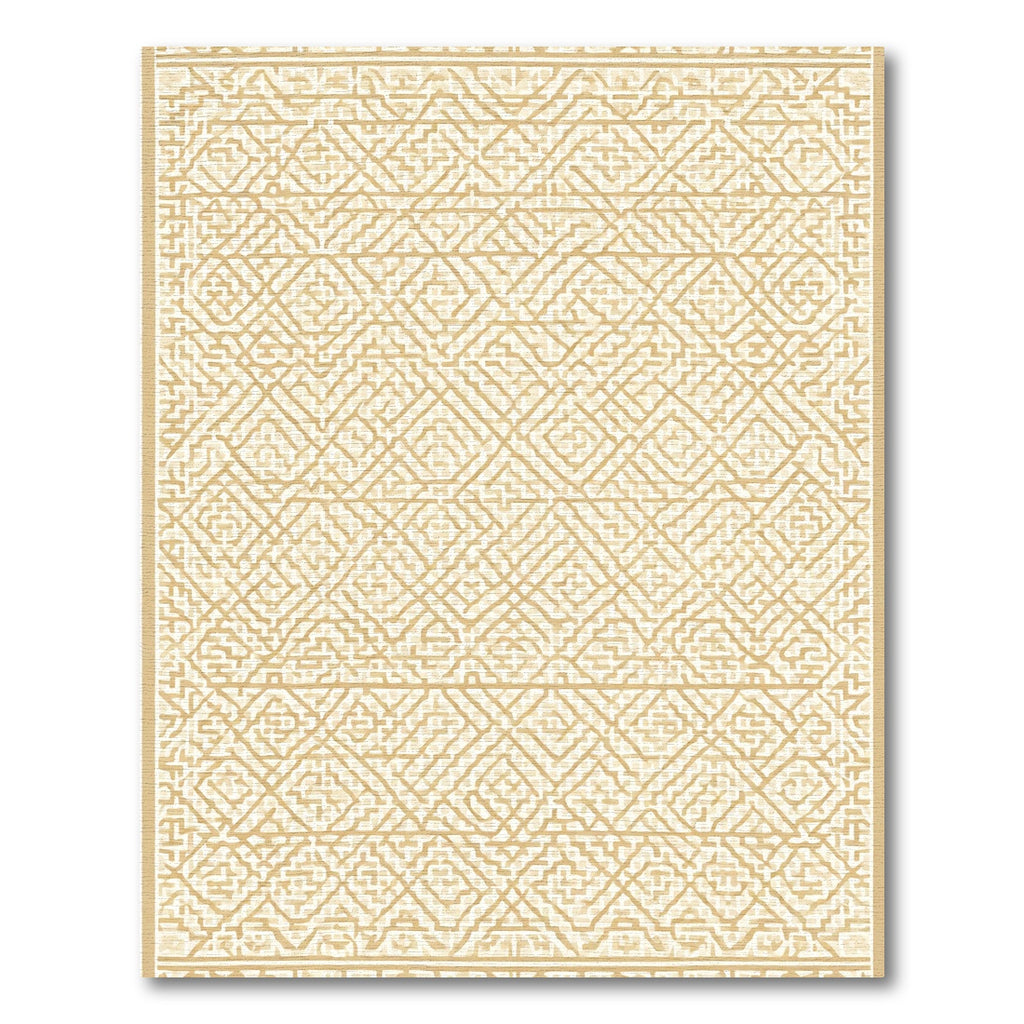 Cream Diamond Maze Geometric Texture Rug