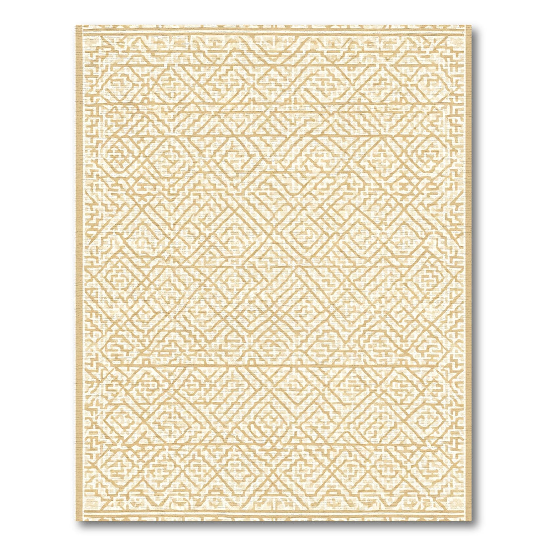 Cream Diamond Maze Geometric Texture Rug