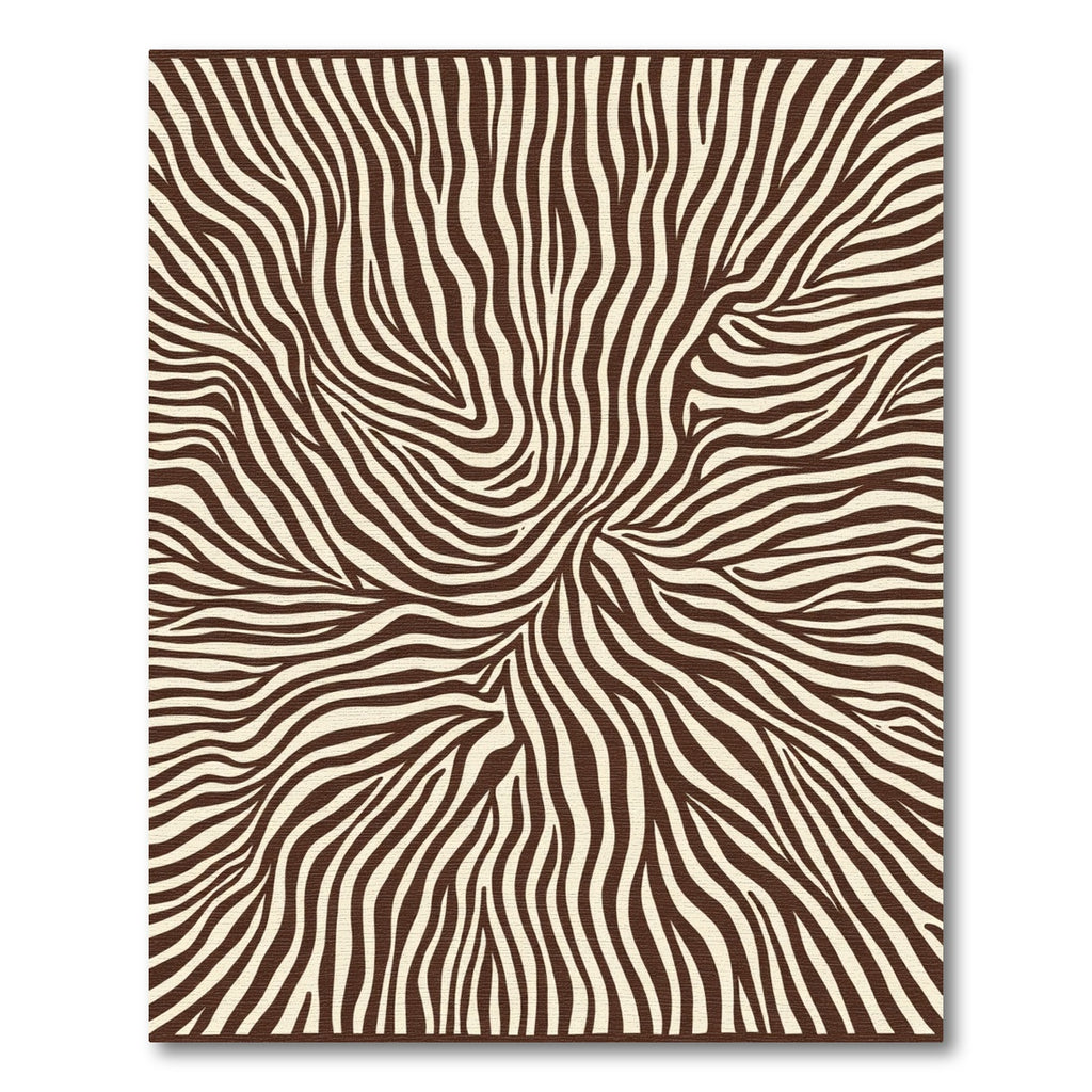 Bold Brown Zebra Stripe Abstract Rug