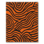 Vivid Orange Black Zebra Stripes Rug