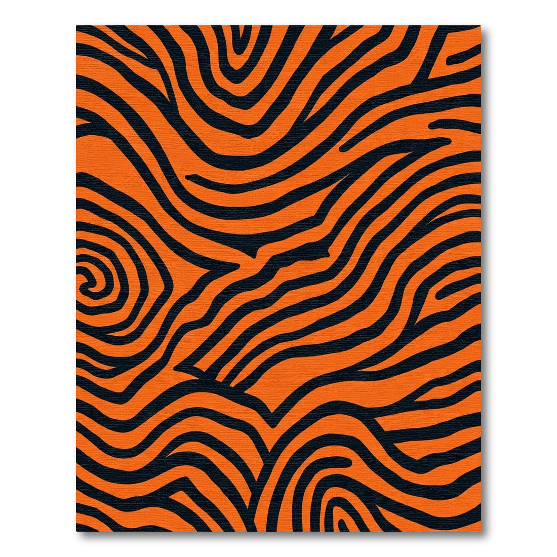 Vivid Orange Black Zebra Stripes Rug