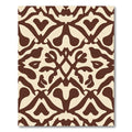 Symmetrical Brown White Organic Scroll Rug