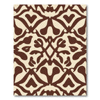 Symmetrical Brown White Organic Scroll Rug