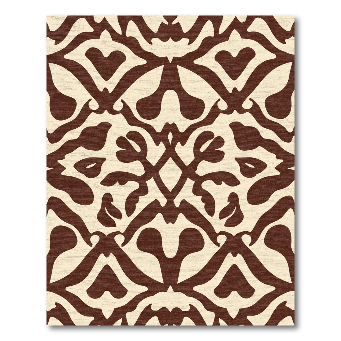 Symmetrical Brown White Organic Scroll Rug