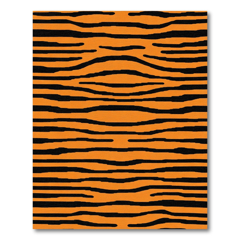 Bold Orange Black Tiger Stripe Rug
