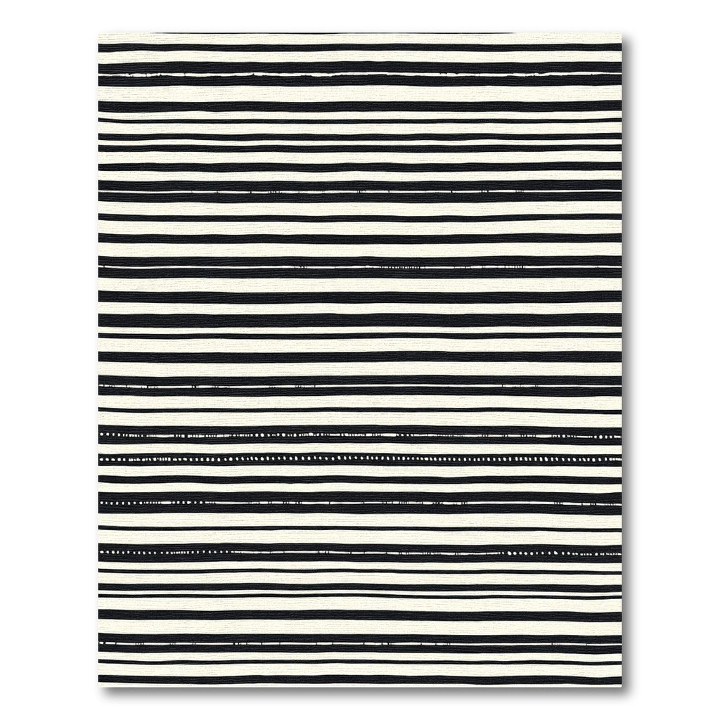 Black White Striped Ground Rug