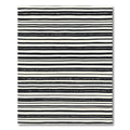 Black White Striped Ground Rug