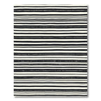 Black White Striped Ground Rug