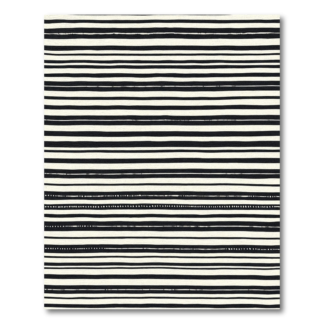 Black White Striped Ground Rug