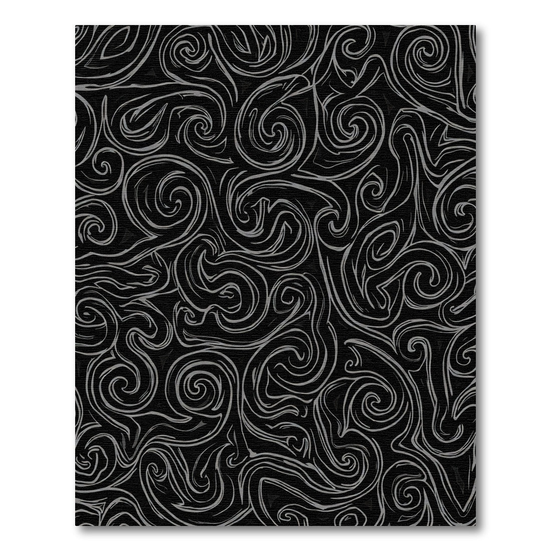 Dark Gray Swirl Abstract Lines Rug
