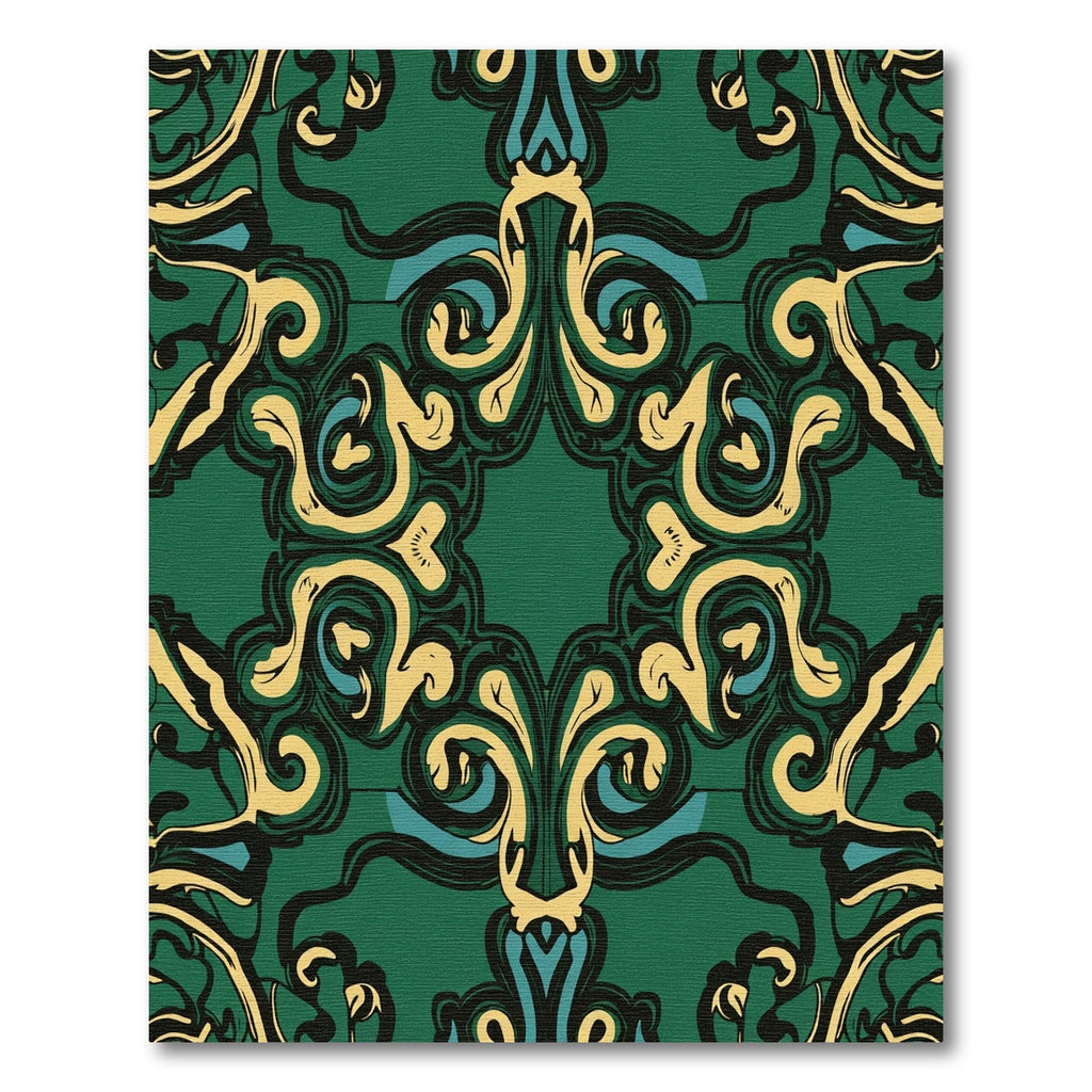 Emerald Green Baroque SwirlsRug Rug
