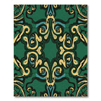 Emerald Green Baroque SwirlsRug Rug