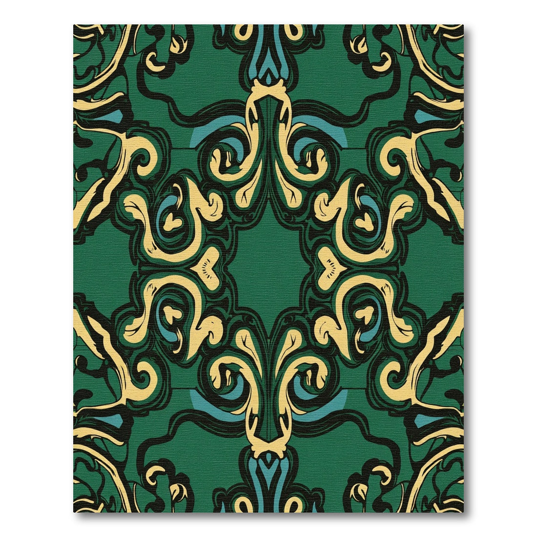 Emerald Green Baroque SwirlsRug Rug
