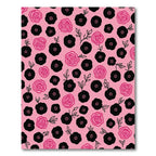 Pink Black Floral Garden Bloom Rug