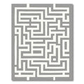 Modern Gray White Maze Pathway Rug
