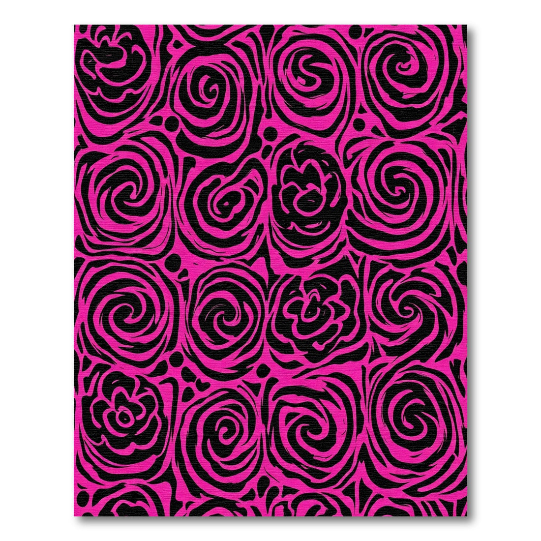 Hot Pink Swirl Rose Arrangement Rug