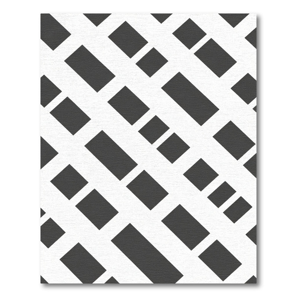 Gray Geometric Dash Interlock Rug