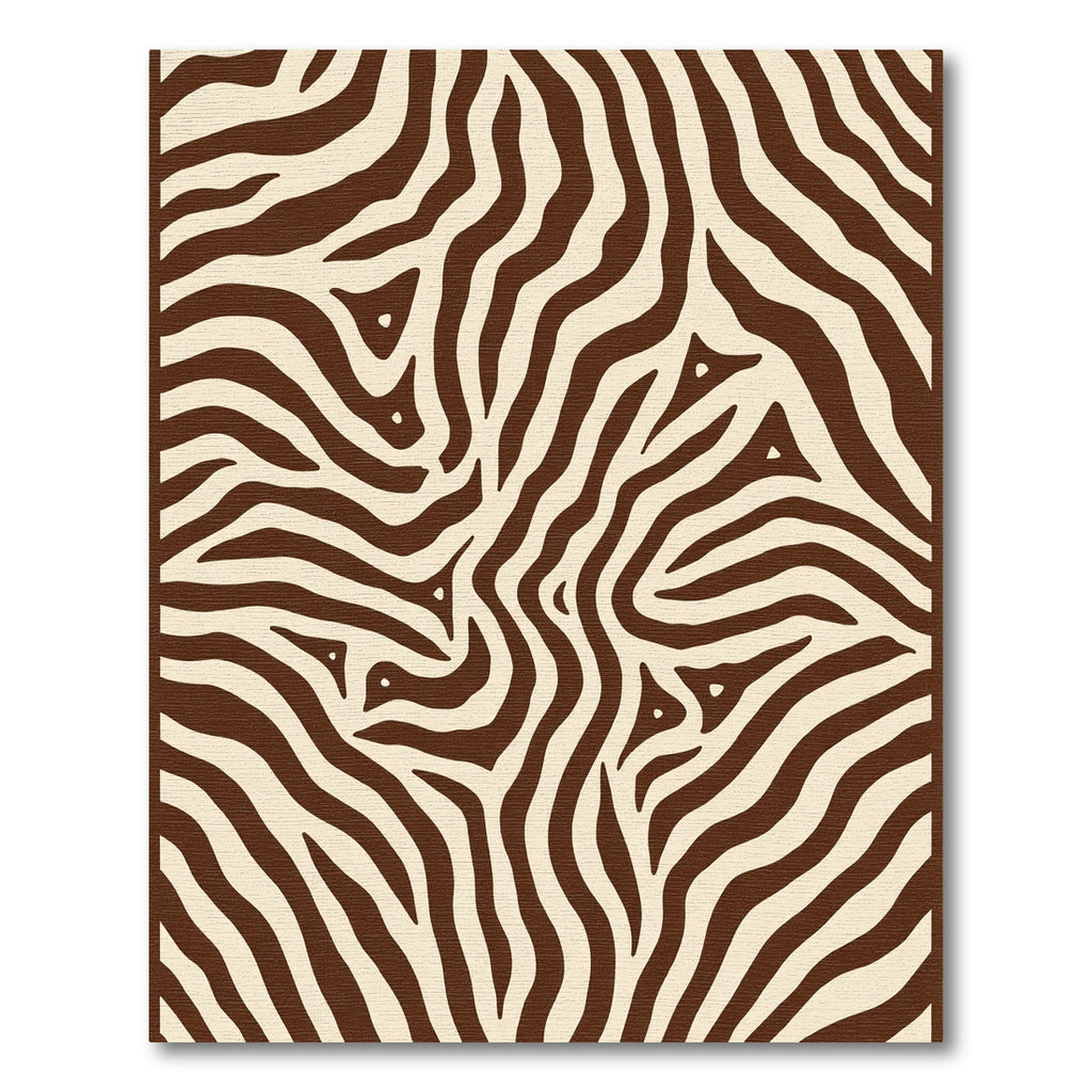 Brown Cream Zebra Stripe Rug