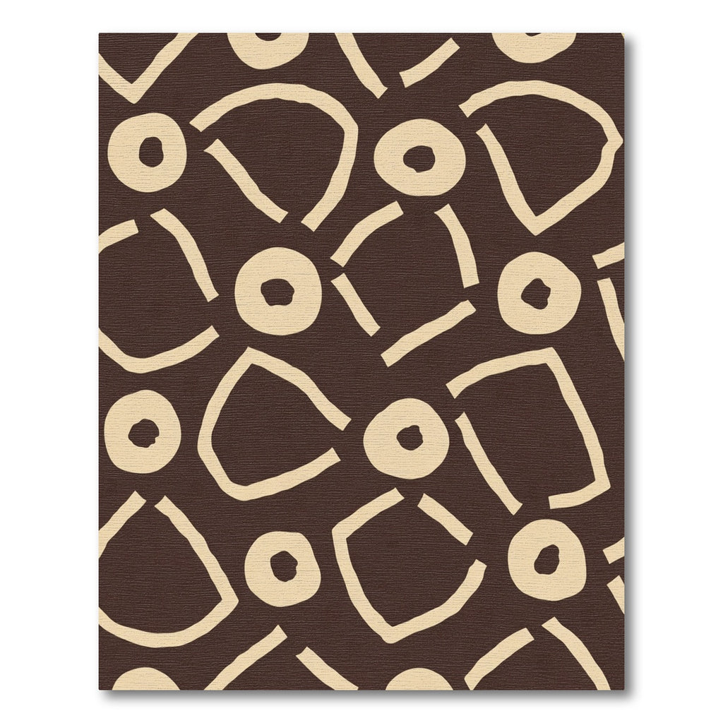 Brown Cream Abstract Organic Shapes Rug