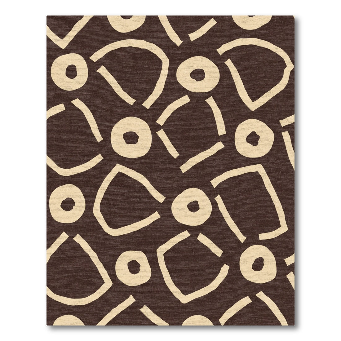 Brown Cream Abstract Organic Shapes Rug
