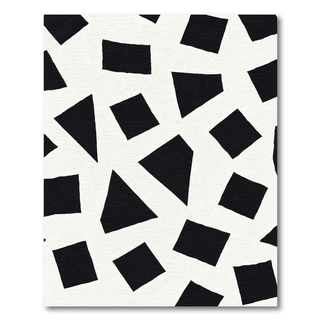Black White Abstract Geometric Shapes Rug
