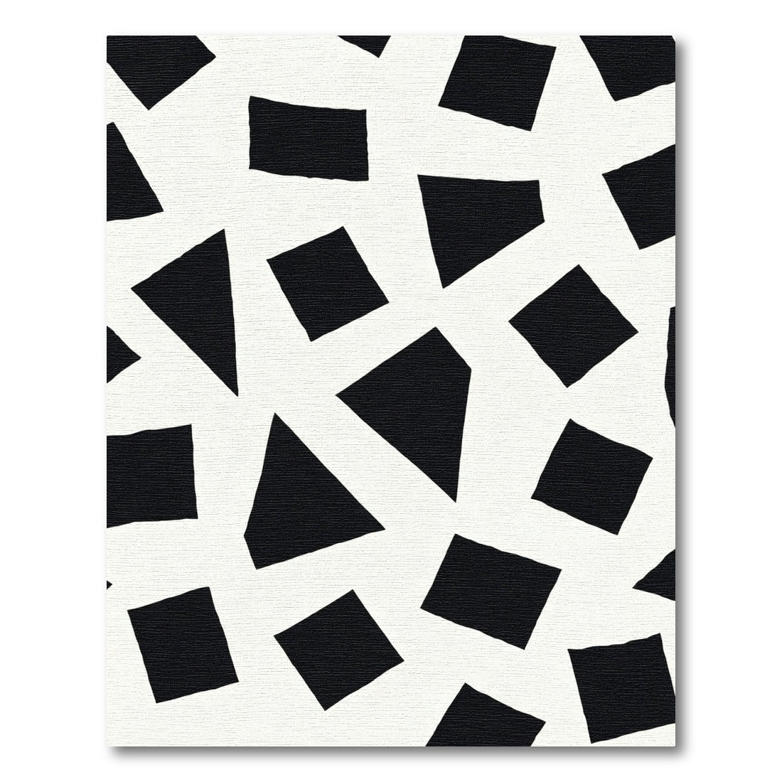 Black White Abstract Geometric Shapes Rug