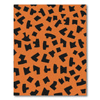 Orange Black Irregular Geometric Splash Rug