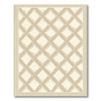Neutral Tan Diamond Lattice Rug