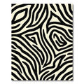 Curved Black Cream Animal Print Rug