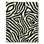 Curved Black Cream Animal Print Rug
