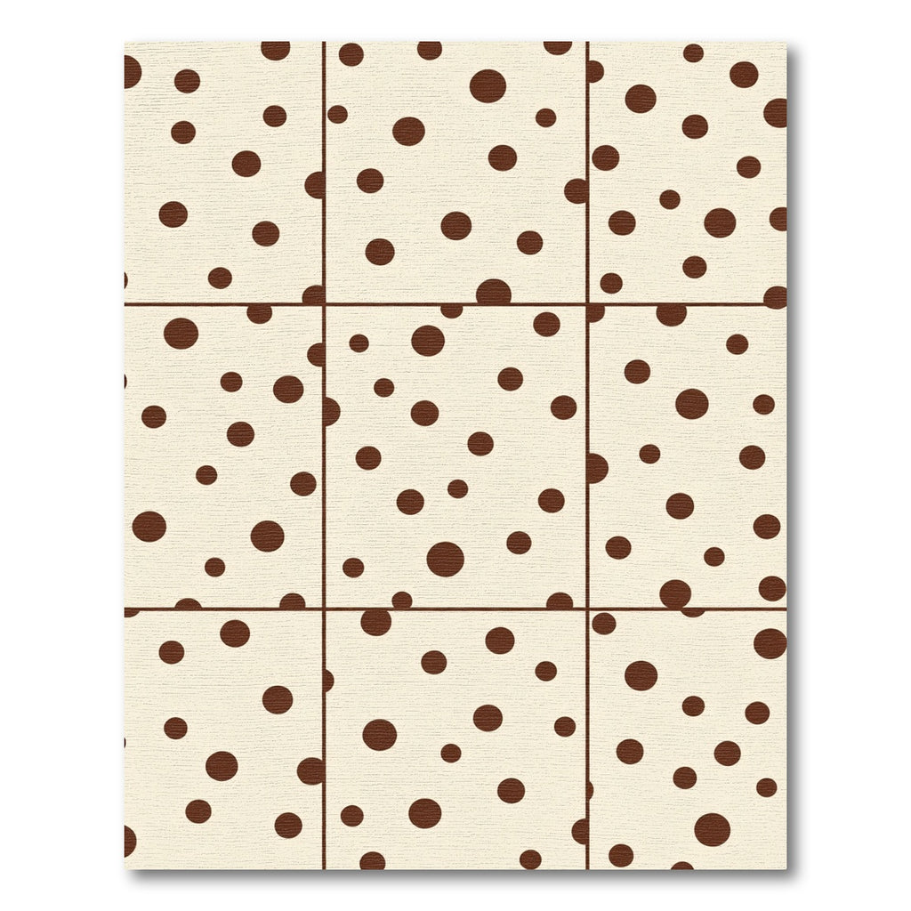 Cream Brown Polka Dot Grid Rug