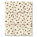 Cream Brown Polka Dot Grid Rug