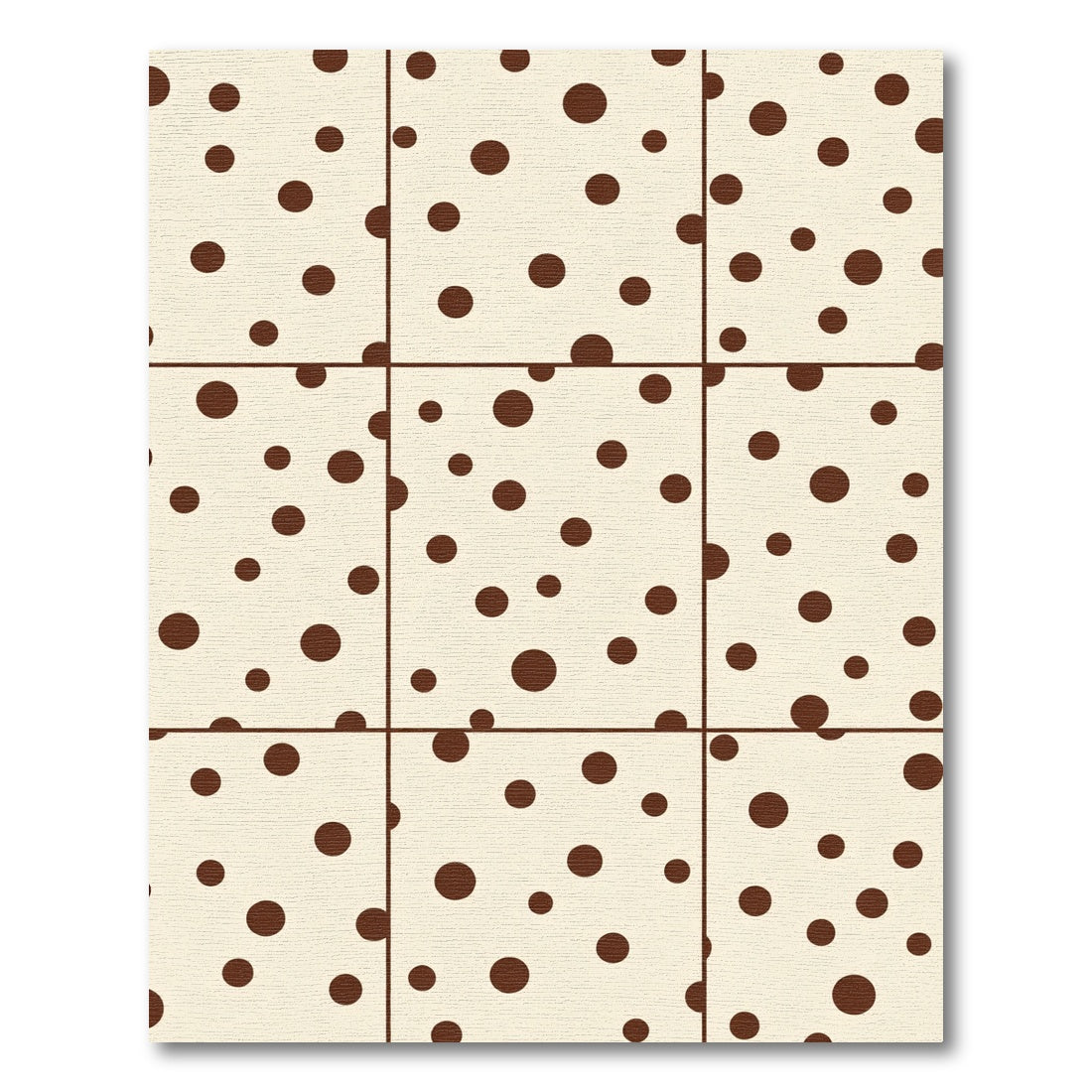 Cream Brown Polka Dot Grid Rug