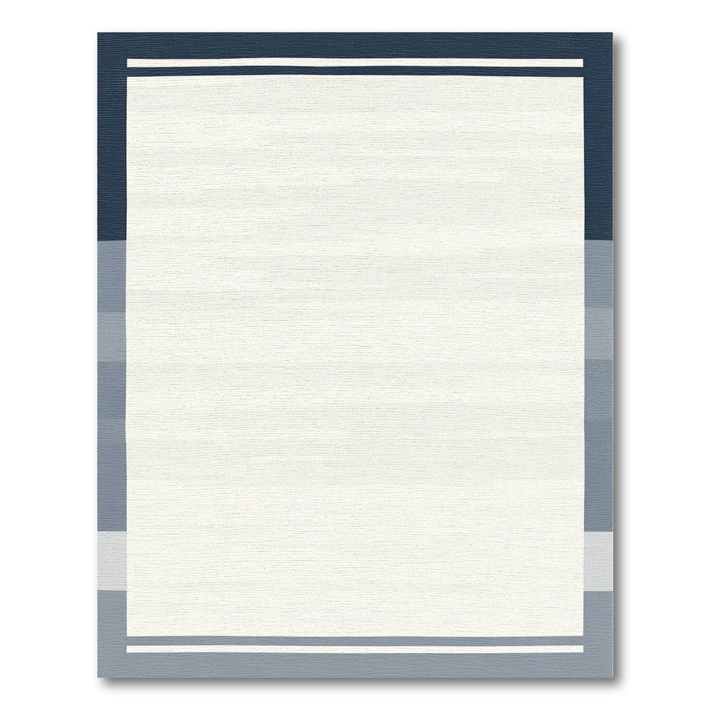 Navy Blue Gray Gradient Stripe Rug