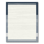 Navy Blue Gray Gradient Stripe Rug