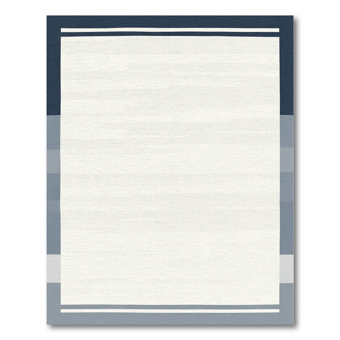 Navy Blue Gray Gradient Stripe Rug